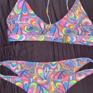 Kulani Kinis Multicolor Paisley Print Bikini - Pink, Blue, Yellow, Green, Orange